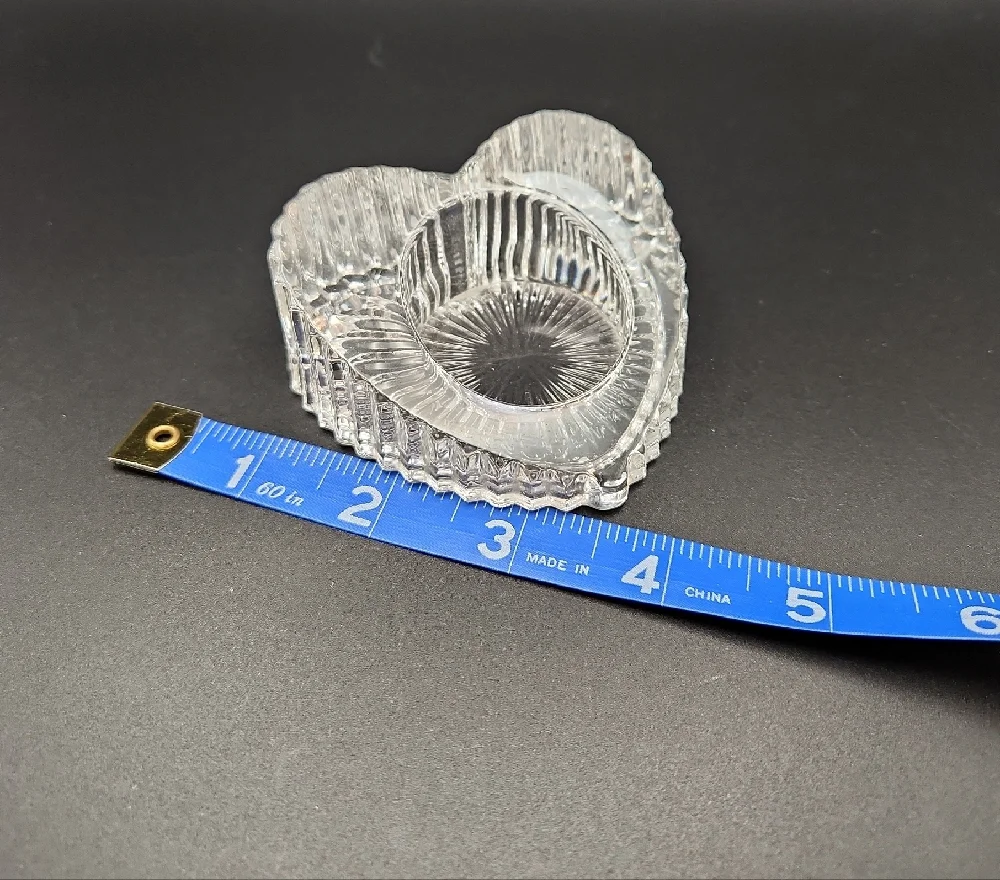 Partylite Heart Shaped Crystal Tea Light Holder Vintage - Picture 5 of 5
